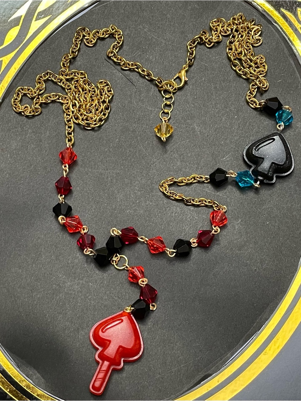 Twisted Wonderland Deuce Spade Inspired Groovy Candy Long Necklace